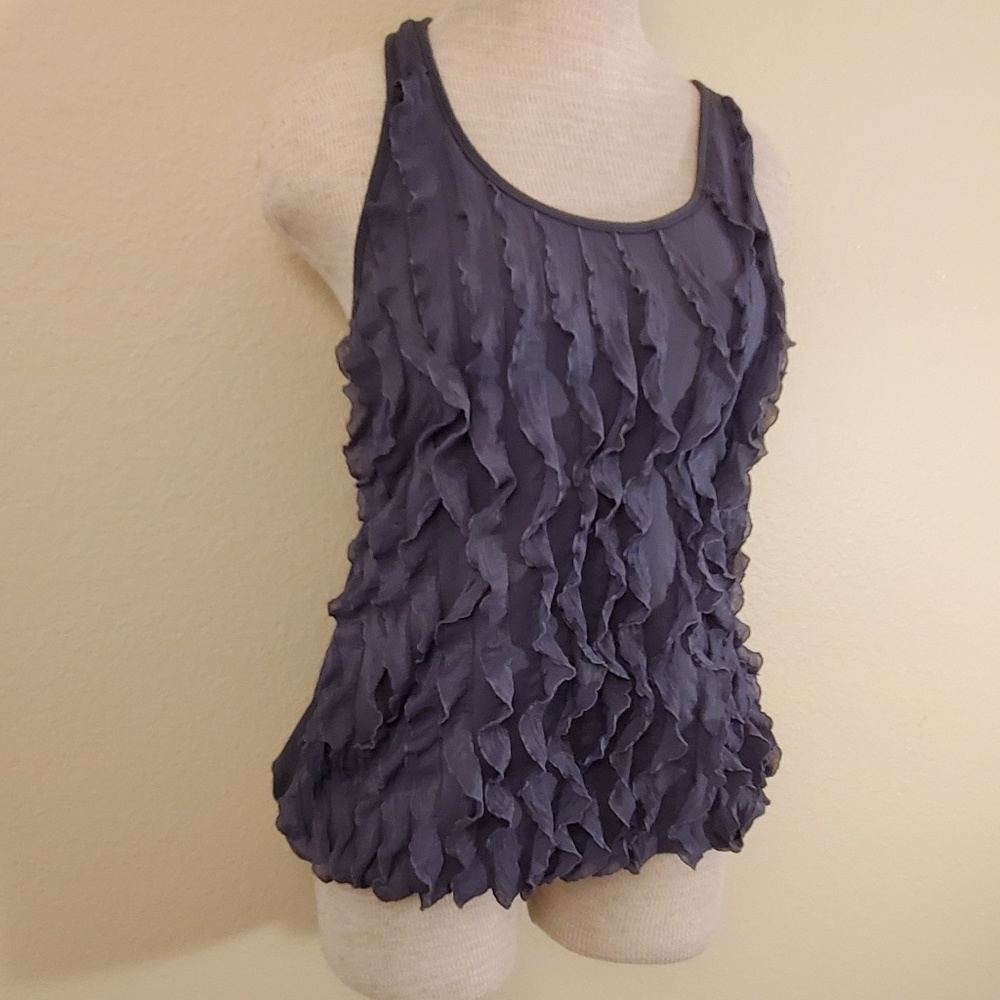 Stargazer gray ruffle tank top